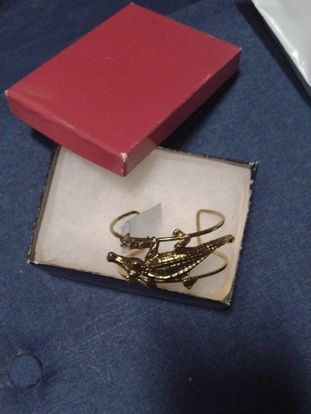Yochi Gold Alligator Statement Cuff Bracelet - Picture 8 of 8